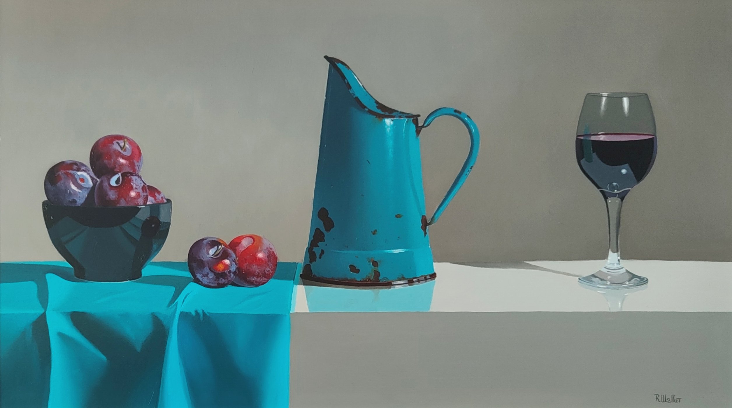 Rob Walker - Turquoise Jug with plums and wine